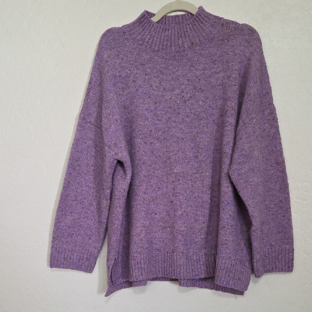 Well Worn Lavender Mock Neck Sweater